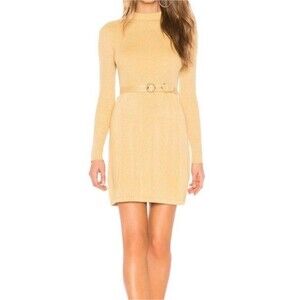 NWT Free People Gold French Girl Mini Sweater Dress Size Extra Large
